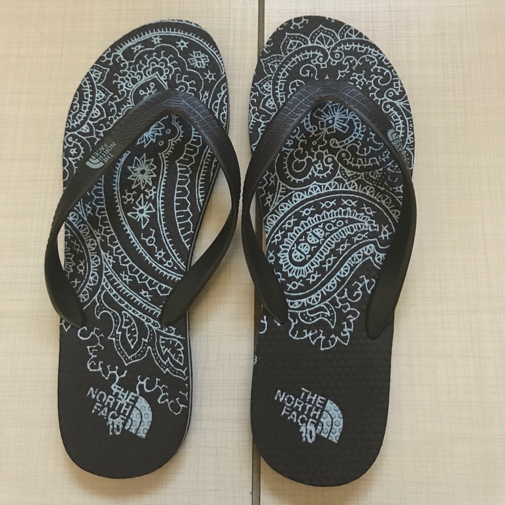 The North Face Black and White Paisley Sandals